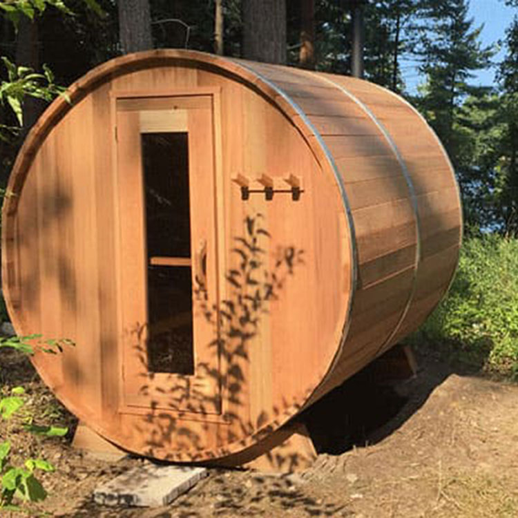 Outdoor Sauna Package Deals - Red Cedar Barrel Sauna