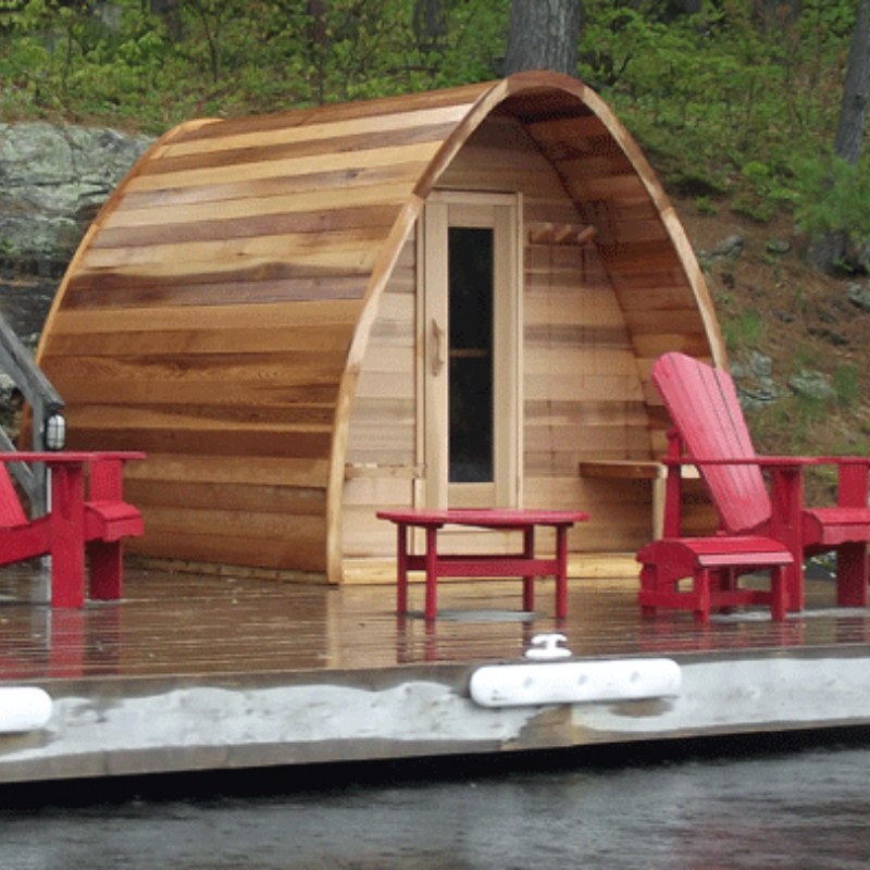 Outdoor Sauna Package Deals - Knotty Red Cedar POD Sauna